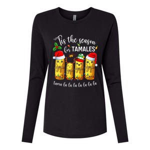 Tis The Season For Tamales Christmas Holiday Mexican Food  Womens Cotton Relaxed Long Sleeve T-Shirt