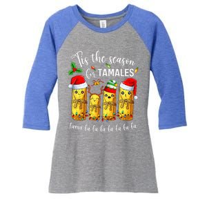 Tis The Season For Tamales Christmas Holiday Mexican Food  Women's Tri-Blend 3/4-Sleeve Raglan Shirt