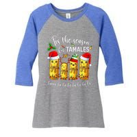 Tis The Season For Tamales Christmas Holiday Mexican Food  Women's Tri-Blend 3/4-Sleeve Raglan Shirt