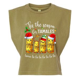 Tis The Season For Tamales Christmas Holiday Mexican Food  Garment-Dyed Women's Muscle Tee