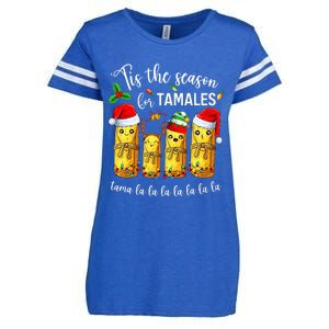 Tis The Season For Tamales Christmas Holiday Mexican Food  Enza Ladies Jersey Football T-Shirt