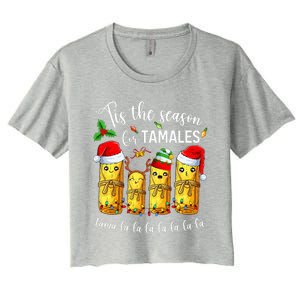 Tis The Season For Tamales Christmas Holiday Mexican Food  Women's Crop Top Tee