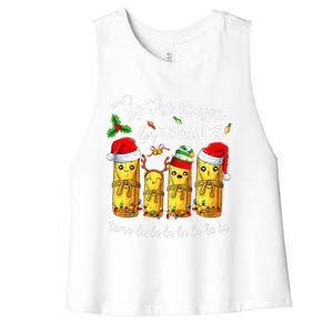 Tis The Season For Tamales Christmas Holiday Mexican Food  Women's Racerback Cropped Tank