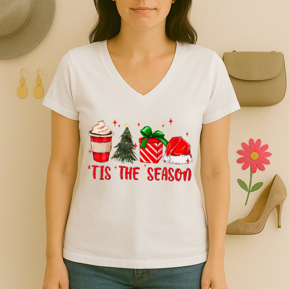 Tis The Season Christmas Vacation Merry Xmas Family Matching  Women's V-Neck T-Shirt