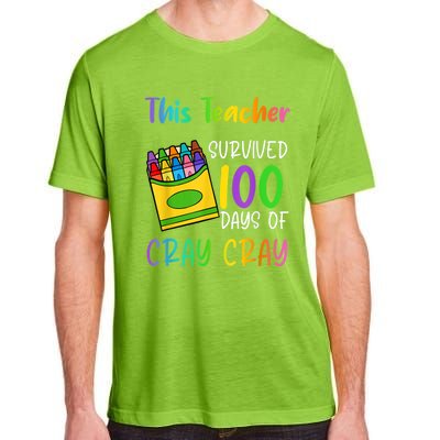 This Teacher Survived 100 Days Of Cray Cray Adult ChromaSoft Performance T-Shirt