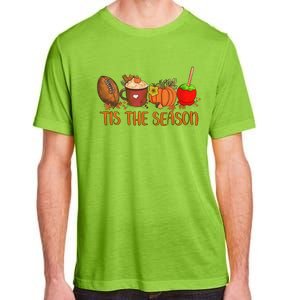 Tis The Season Pumpkin Leaf Latte Fall Thanksgiving Football Gift Adult ChromaSoft Performance T-Shirt