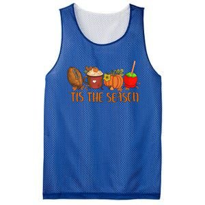 Tis The Season Pumpkin Leaf Latte Fall Thanksgiving Football Gift Mesh Reversible Basketball Jersey Tank