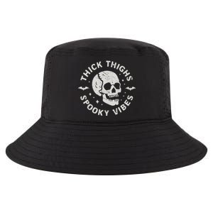 Thick Thighs Spooky Vibes Skull Funny Halloween Gift Cool Comfort Performance Bucket Hat