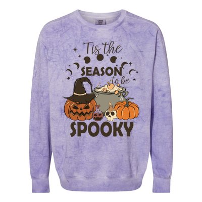 Tis The Season Retro Halloween Cute Ghost Gift Colorblast Crewneck Sweatshirt