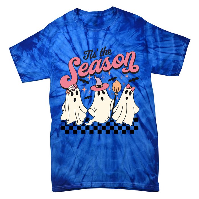 Tis The Season Retro Halloween Cute Ghost Gift Tie-Dye T-Shirt