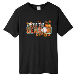 Tis The Season Leopard Pumpkin Baseball Halloween Fall Vibes Cute Gift Tall Fusion ChromaSoft Performance T-Shirt