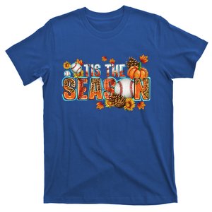 Tis The Season Leopard Pumpkin Baseball Halloween Fall Vibes Cute Gift T-Shirt