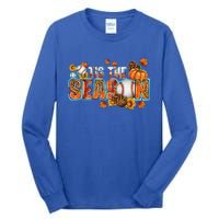 Tis The Season Leopard Pumpkin Baseball Halloween Fall Vibes Cute Gift Tall Long Sleeve T-Shirt