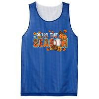 Tis The Season Leopard Pumpkin Baseball Halloween Fall Vibes Cute Gift Mesh Reversible Basketball Jersey Tank