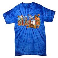 Tis The Season Leopard Pumpkin Baseball Halloween Fall Vibes Cute Gift Tie-Dye T-Shirt