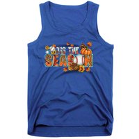 Tis The Season Leopard Pumpkin Baseball Halloween Fall Vibes Cute Gift Tank Top