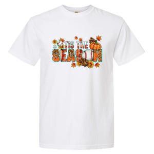 Tis The Season Leopard Pumpkin Baseball Halloween Fall Vibes Cute Gift Garment-Dyed Heavyweight T-Shirt