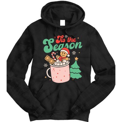 Tis The Season Christmas Hot Cocoa Gingerbread Cookie Pajama Tie Dye Hoodie