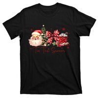 Tis The Season Christmas Santa Tree Coquette Bow Red Coffee T-Shirt