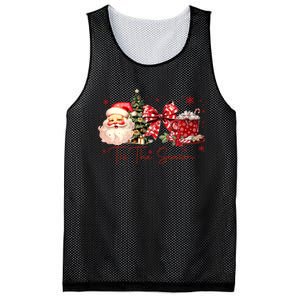 Tis The Season Christmas Santa Tree Coquette Bow Red Coffee Mesh Reversible Basketball Jersey Tank