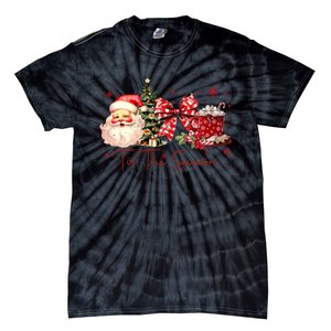 Tis The Season Christmas Santa Tree Coquette Bow Red Coffee Tie-Dye T-Shirt