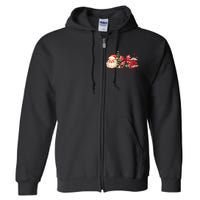 Tis The Season Christmas Santa Tree Coquette Bow Red Coffee Full Zip Hoodie