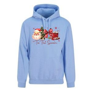 Tis The Season Christmas Santa Tree Coquette Bow Red Coffee Unisex Surf Hoodie