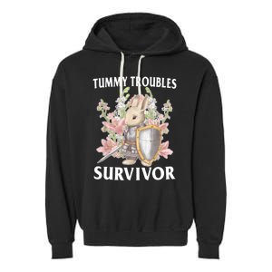 Tummy Troubles Survivor Funny Sarcastic Ibs Humor Statement Garment-Dyed Fleece Hoodie