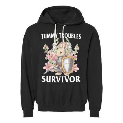 Tummy Troubles Survivor Funny Sarcastic Ibs Humor Statement Garment-Dyed Fleece Hoodie