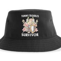 Tummy Troubles Survivor Funny Sarcastic Ibs Humor Statement Sustainable Bucket Hat