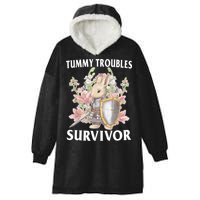 Tummy Troubles Survivor Funny Sarcastic Ibs Humor Statement Hooded Wearable Blanket