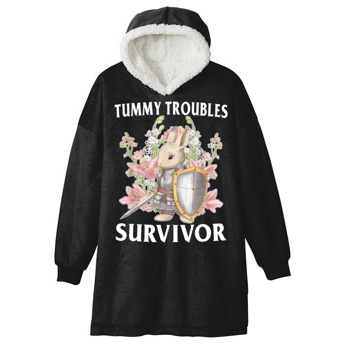 Tummy Troubles Survivor Funny Sarcastic Ibs Humor Statement Hooded Wearable Blanket