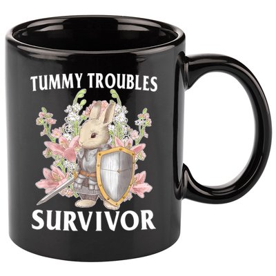 Tummy Troubles Survivor Funny Sarcastic Ibs Humor Statement 11oz C Handle Ceramic Mug