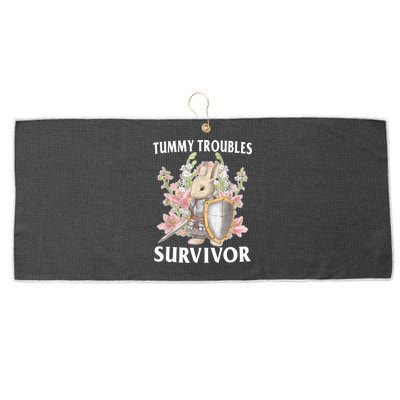 Tummy Troubles Survivor Funny Sarcastic Ibs Humor Statement Large Microfiber Waffle Golf Towel