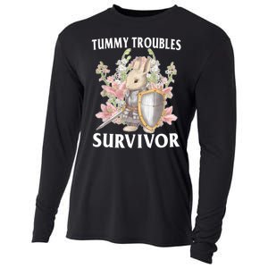 Tummy Troubles Survivor Funny Sarcastic Ibs Humor Statement Cooling Performance Long Sleeve Crew