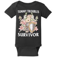 Tummy Troubles Survivor Funny Sarcastic Ibs Humor Statement Baby Bodysuit