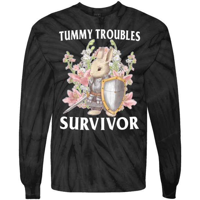 Tummy Troubles Survivor Funny Sarcastic Ibs Humor Statement Tie-Dye Long Sleeve Shirt