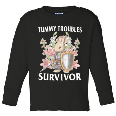 Tummy Troubles Survivor Funny Sarcastic Ibs Humor Statement Toddler Long Sleeve Shirt