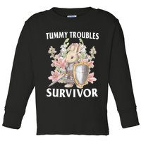 Tummy Troubles Survivor Funny Sarcastic Ibs Humor Statement Toddler Long Sleeve Shirt