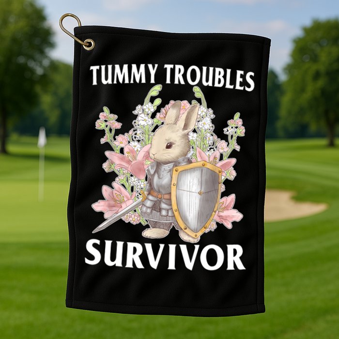 Tummy Troubles Survivor Funny Sarcastic Ibs Humor Statement Golf Towel