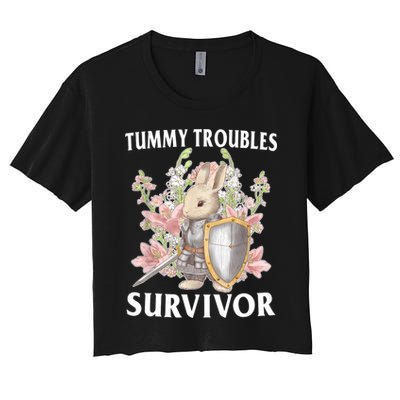 Tummy Troubles Survivor Funny Sarcastic Ibs Humor Statement Crop Top