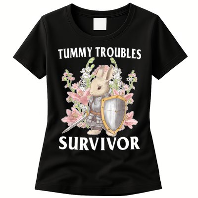 Tummy Troubles Survivor Funny Sarcastic Ibs Humor Statement Womens T-Shirt