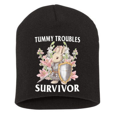 Tummy Troubles Survivor Funny Sarcastic Ibs Humor Statement Short Acrylic Beanie