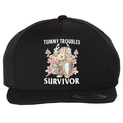 Tummy Troubles Survivor Funny Sarcastic Ibs Humor Statement Wool Snapback Cap