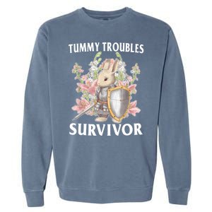 Tummy Troubles Survivor Funny Sarcastic Ibs Humor Statement Garment-Dyed Sweatshirt