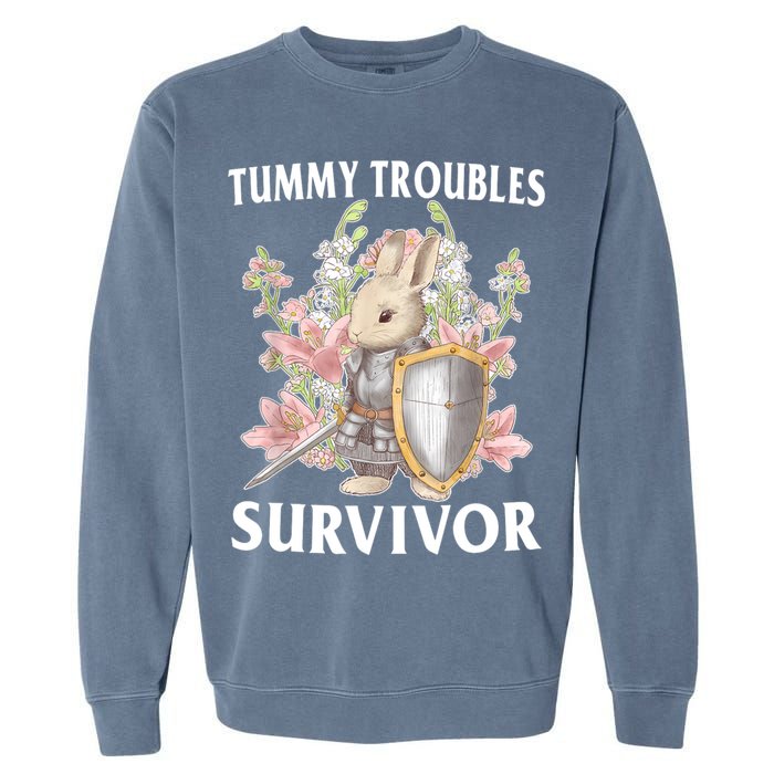 Tummy Troubles Survivor Funny Sarcastic Ibs Humor Statement Garment-Dyed Sweatshirt