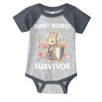 Tummy Troubles Survivor Funny Sarcastic Ibs Humor Statement Infant Baby Jersey Bodysuit