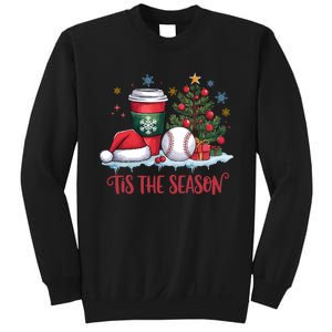 Tis The Season Christmas Holiday Coffee Baseball Sweatshirt