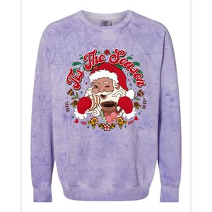 Tis The Season Santa Mexican Christmas Colorblast Crewneck Sweatshirt