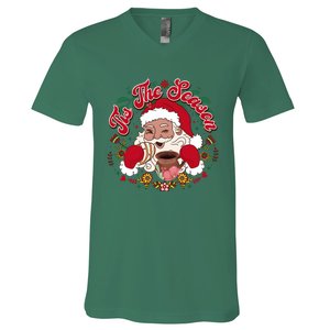 Tis The Season Santa Mexican Christmas V-Neck T-Shirt